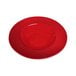 A red bowl with a white background.