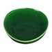A green bowl with a green rim.