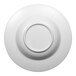 A white melamine bowl with a circular rim and a circle in the middle.