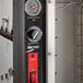 A close-up of the black temperature control panel for a Metro TC90BB heated holding cabinet.