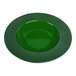 A green bowl with a circular center.
