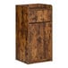 A BFM Seating wooden stand with a drawer for a 35 gallon waste can.