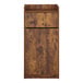A wooden cabinet with a wooden door and shelf.