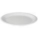 A Carlisle Sierrus bone melamine plate with a narrow rim on a white background.