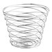 An American Metalcraft chrome wire birdnest basket with a spiral design.