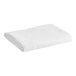 A white folded 1888 Mills Magnificence flat sheet with tone on tone stripes.