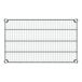 A Regency NSF stainless steel wire shelf with holes in the metal grid.