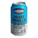 A case of 18 blue and white cans of Stubborn Agave Vanilla Cream Soda.