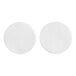 Two white round Toddy felt filters.