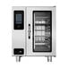 An Alto-Shaam stainless steel commercial oven with a glass door.