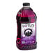 A bottle of Lotus Plant Power Skinny Sugar-Free Purple Lotus Energy Concentrate with purple liquid inside.