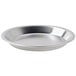 A silver Vollrath aluminum pie pan with a round rim.