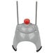 A grey plastic push block assembly with red knobs and balls.