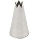 An Ateco silver cone-shaped open star piping tip.