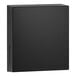 A black rectangular stainless steel box with a square top.