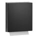 A black rectangular paper towel dispenser with a black border on a white background.