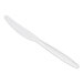 A white heavy weight polystyrene plastic knife.
