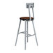 A National Public Seating Titan lab stool with a backrest and wood seat and back.