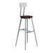 A National Public Seating lab stool with a Montana Walnut wood seat and backrest.