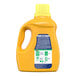 A yellow bottle of Arm & Hammer Liquid Laundry Detergent with OxiClean.