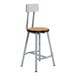 A National Public Seating Titan lab stool with a wood and metal seat and back.