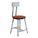 A National Public Seating Titan lab stool with a wooden seat and back on a metal frame.