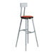 A National Public Seating Titan lab stool with a high-pressure laminate seat and backrest and metal legs.