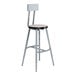 A National Public Seating Titan lab stool with a gray high-pressure laminate seat and backrest.