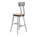 A National Public Seating Titan lab stool with a Fusion Maple wood seat and backrest.