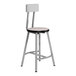 A National Public Seating Titan lab stool with a gray high-pressure laminate seat and backrest.