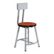 A National Public Seating Titan lab stool with a wood seat and backrest and metal legs.