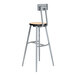 A National Public Seating Titan lab stool with a height adjustable metal frame and Fusion Maple wood seat and back.