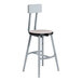 A National Public Seating Titan lab stool with a gray and white high-pressure laminate seat and backrest.