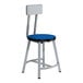 A blue National Public Seating lab stool with a black frame.