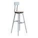 A National Public Seating Titan lab stool with a gray high-pressure laminate seat and backrest and metal legs.