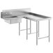 A Regency stainless steel dishtable with a sink and faucet.