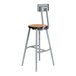 A National Public Seating Titan lab stool with a Bannister Oak high-pressure laminate seat and backrest.