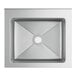A stainless steel Regency mop sink cabinet with a hole for a mop sink on the right side.