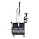 An Unger OmniClean cleaning cart with a bucket and a broom.