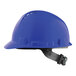 A blue Lift Safety hard hat with a black strap.