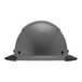 A grey Lift Safety Dax hard hat with black straps.