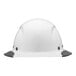 A white Lift Safety Dax hard hat with black trim.