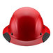 A red Lift Safety Dax hard hat with black trim.