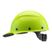 A yellow Lift Safety hard hat with black accents.