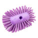 A purple circular brush with long bristles.