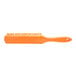 A close up of the orange Carlisle Sparta soft polyester counter brush with a handle.