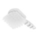 A close-up of a white Carlisle Sparta pot scrub brush with a handle.