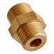 A gold metal piece with a brass threaded male fitting.