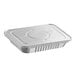 A medium silver Choice heavy-duty foil steam table pan with a Choice lid.