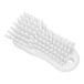 A Carlisle Sparta white handheld scrub brush with bristles.